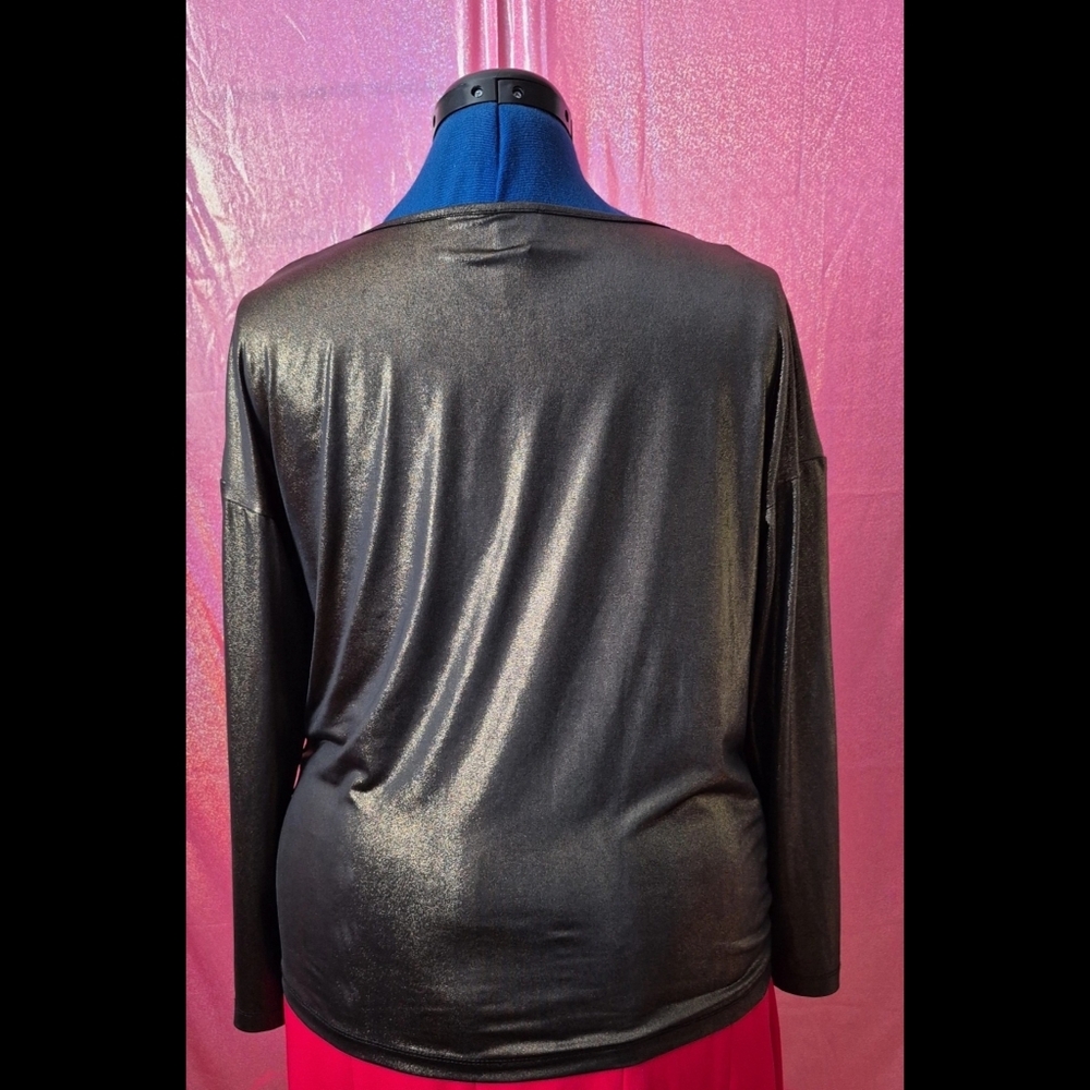 🆕️ LISTING!! GOLD LAME METALLIC COWL NECK BLOUSE - Picture 12 of 13